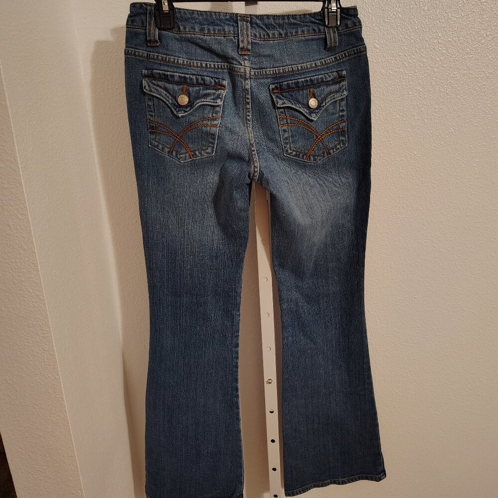 SO Junior's Jeans Size 9 Average Flap Back Pockets Stretch Style 1660 Blue